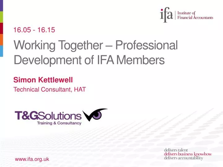 working together professional development of ifa members