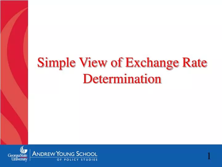 simple view of exchange rate determination