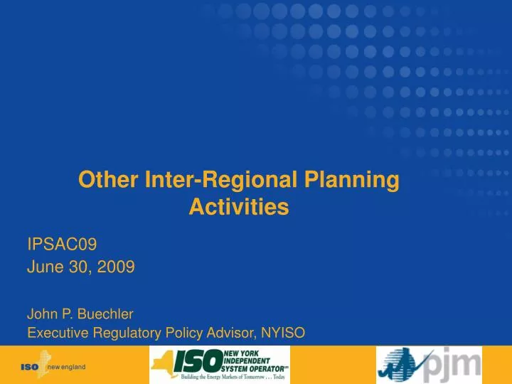 other inter regional planning activities