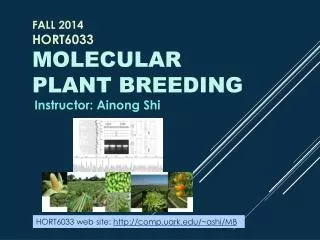 Fall 2014 HORT6033 Molecular plant breeding