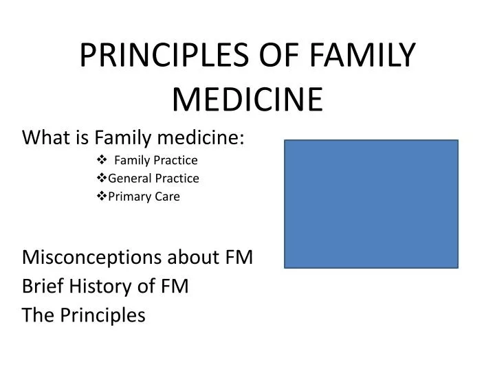 principles of family medicine