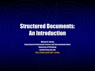 Structured Documents: An Introduction