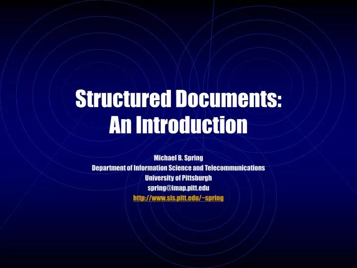 structured documents an introduction