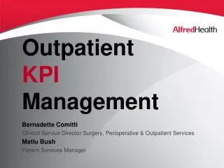 Outpatient KPI Management
