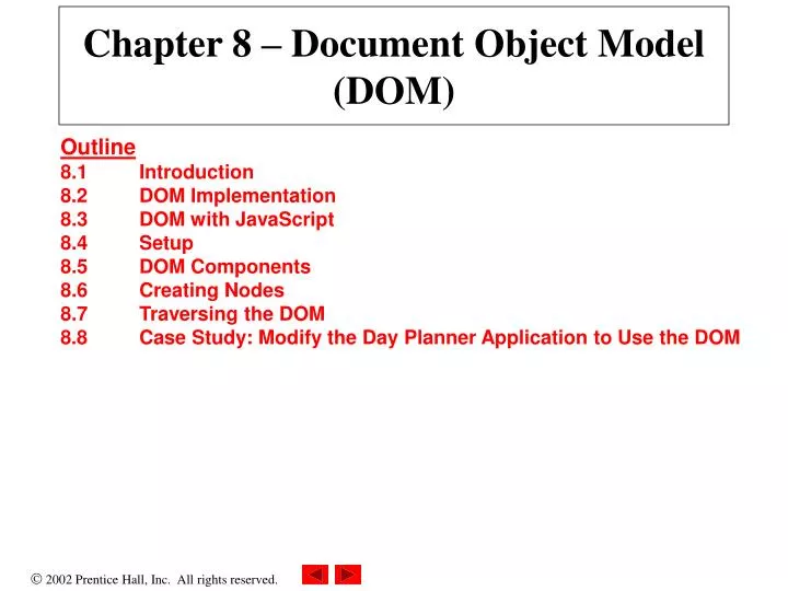 chapter 8 document object model dom