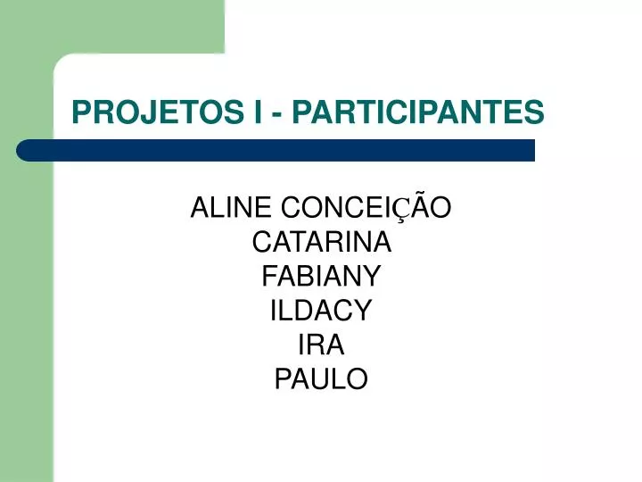 projetos i participantes