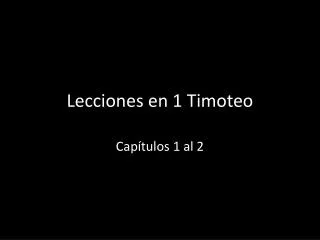 lecciones en 1 timoteo
