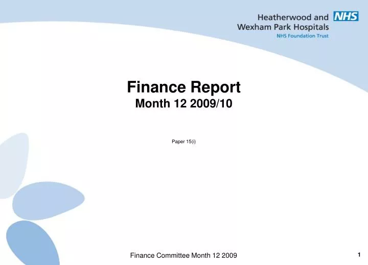 finance report month 12 2009 10 paper 15 i