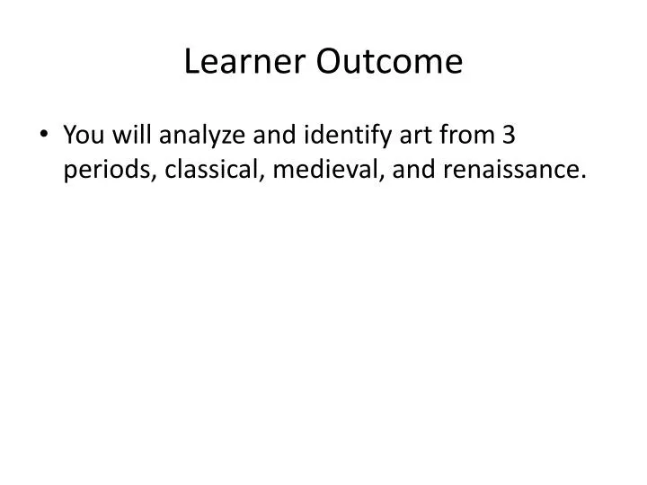 learner outcome