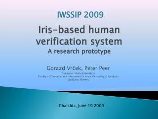 Iris-based human verification system A research prototype