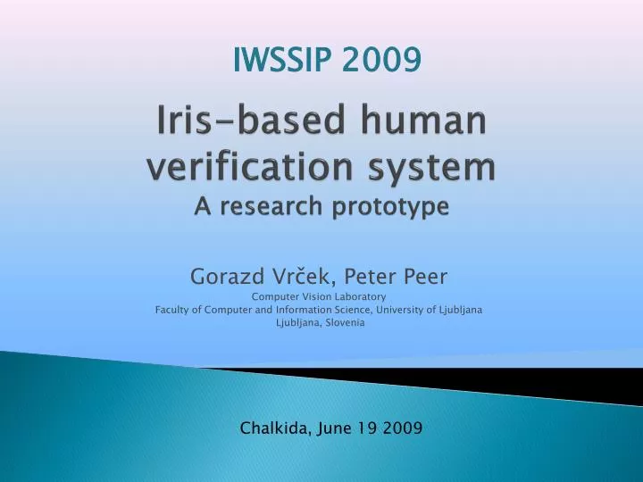 iris based human verification system a research prototype