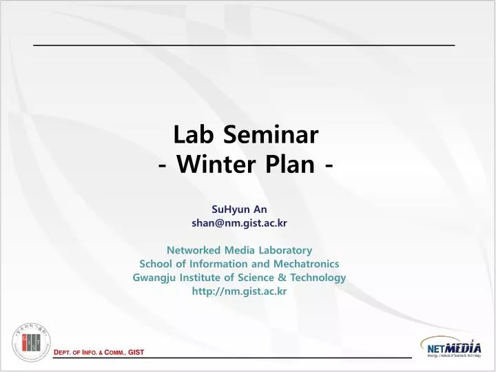 lab seminar winter plan