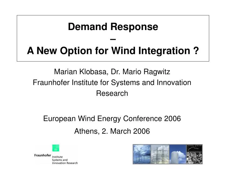 demand response a new option for wind integration