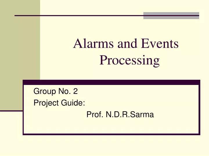 alarms and events processing