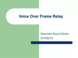 voice over frame relay