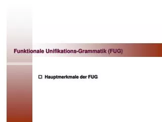 funktionale unifikations grammatik fug