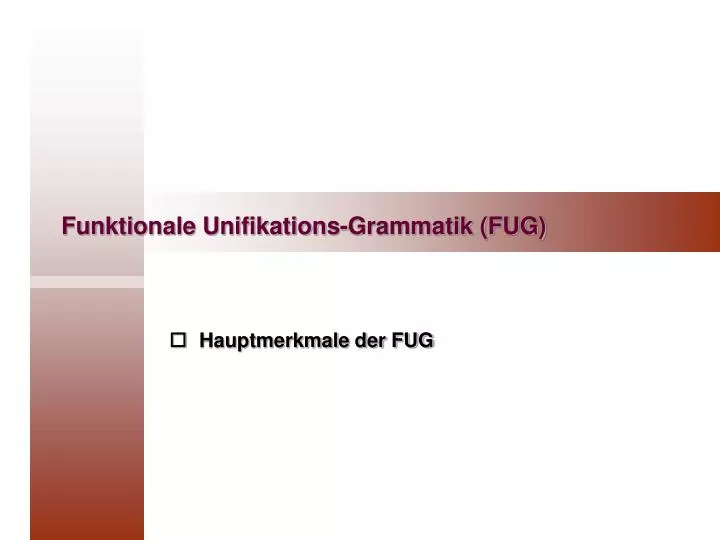funktionale unifikations grammatik fug