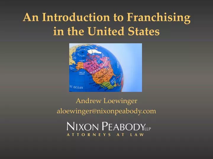 an introduction to franchising in the united states