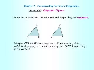 Lesson 4-1 Congruent Figures