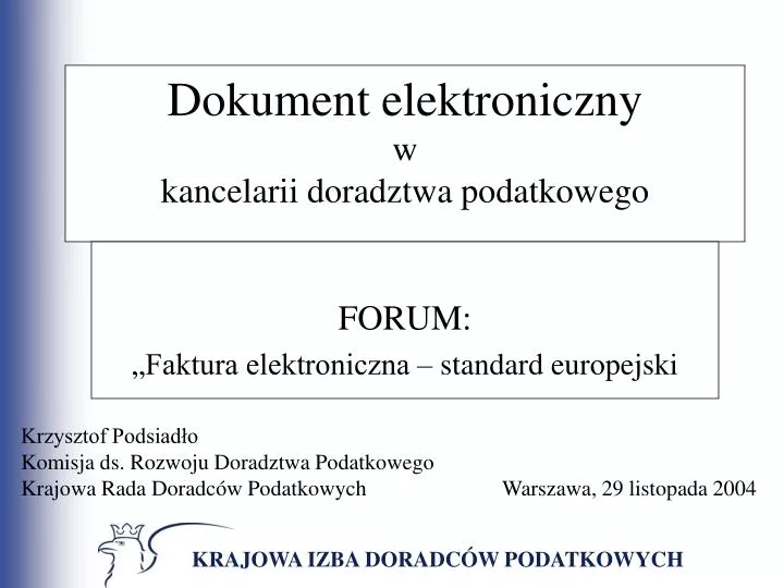 dokument elektroniczny w kancelarii doradztwa podatkowego