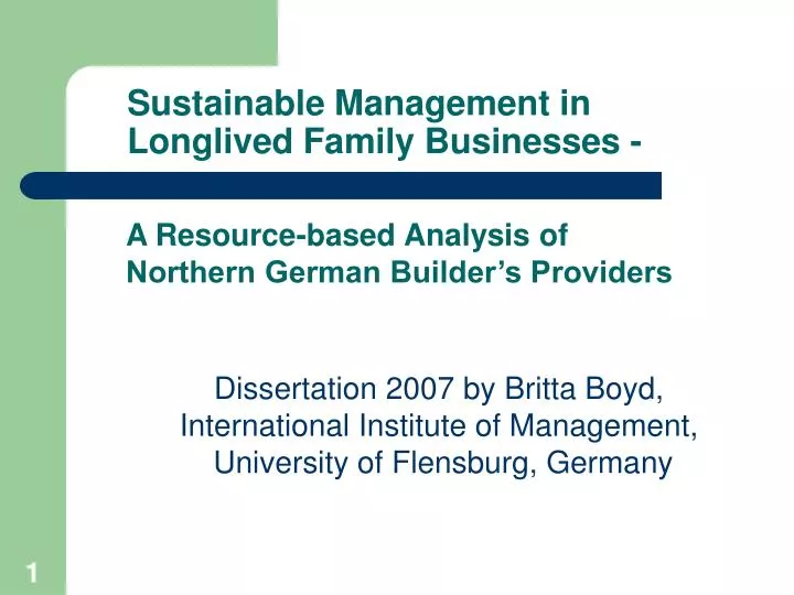 sustainable management in longlived family businesses