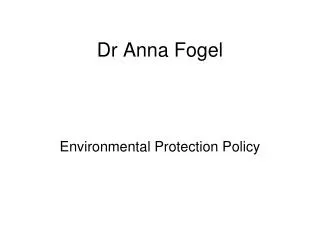 Dr Anna Fogel