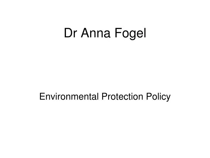 dr anna fogel