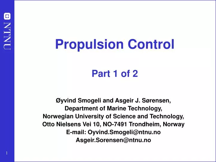 propulsion control part 1 of 2