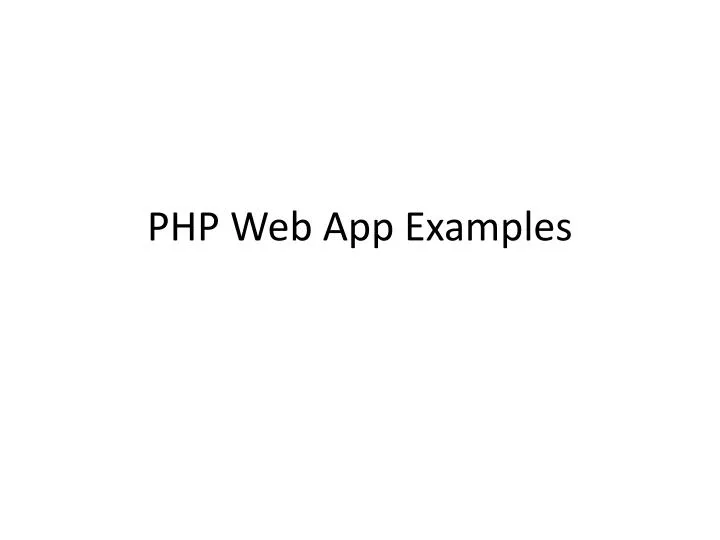 php web app examples