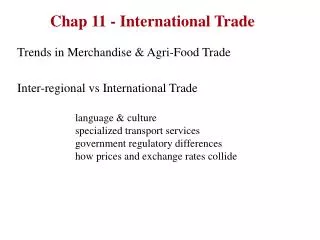 Chap 11 - International Trade