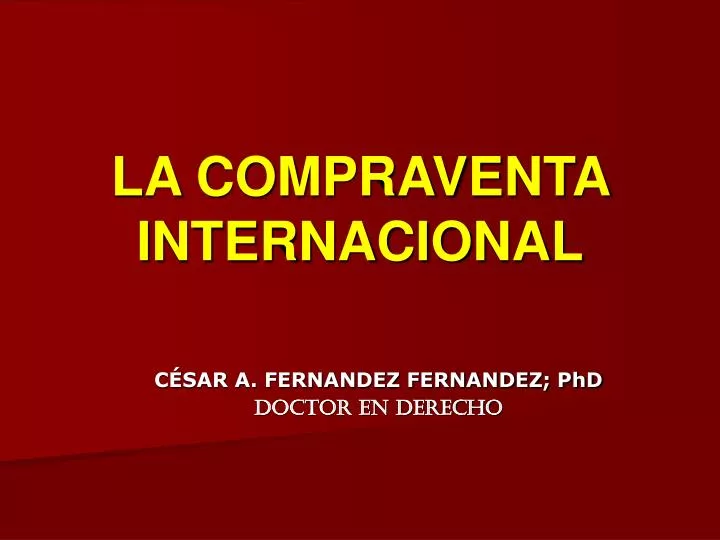 la compraventa internacional