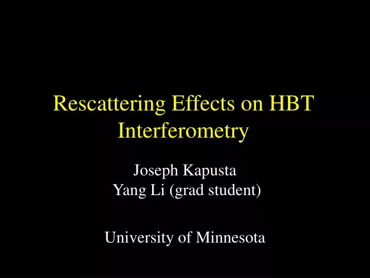 rescattering effects on hbt interferometry