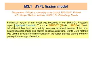 M3.1 JYFL fission model