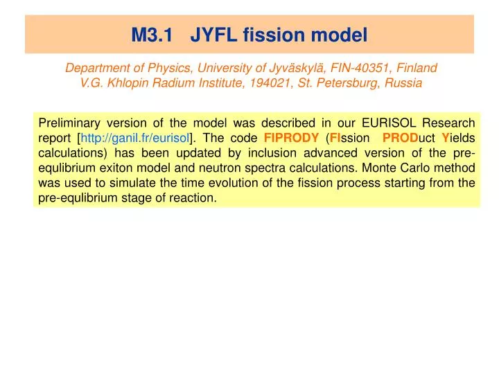 m3 1 jyfl fission model