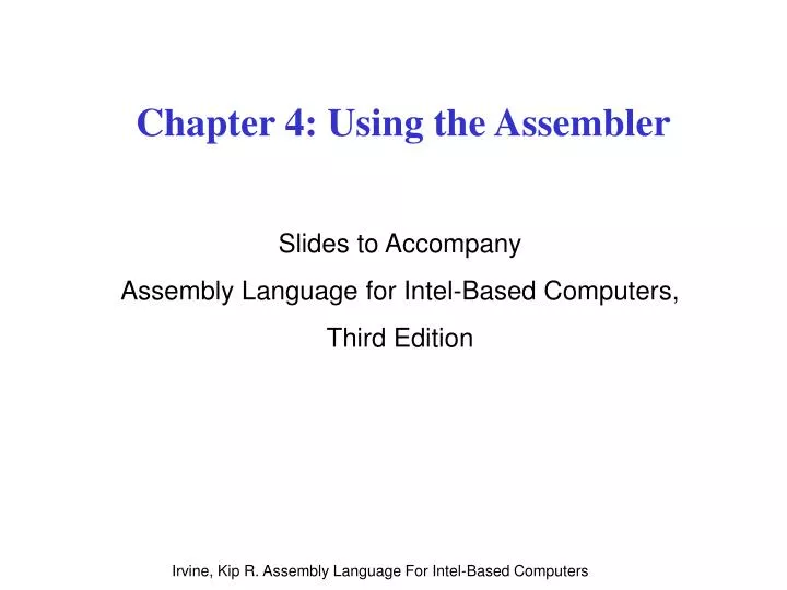 chapter 4 using the assembler
