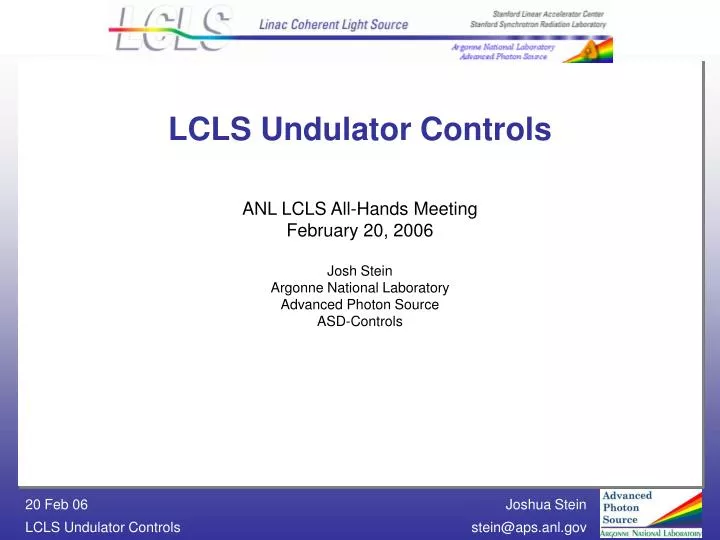 lcls undulator controls