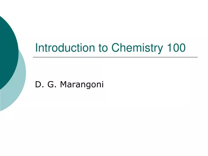 introduction to chemistry 100