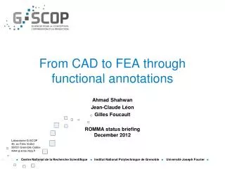 From CAD to FEA through functional annotations