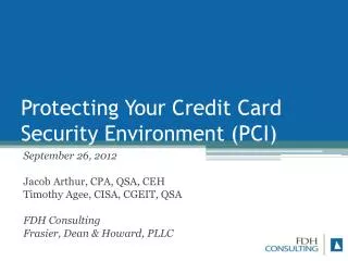 Protecting Your Credit Card Security Environment (PCI)