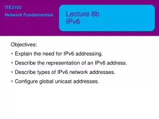 Lecture 8b IPv6