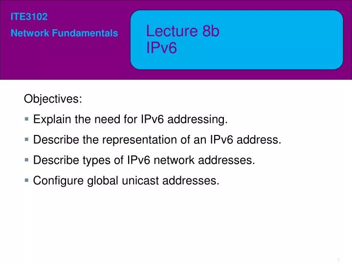 lecture 8b ipv6