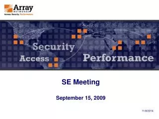 SE Meeting September 15, 2009