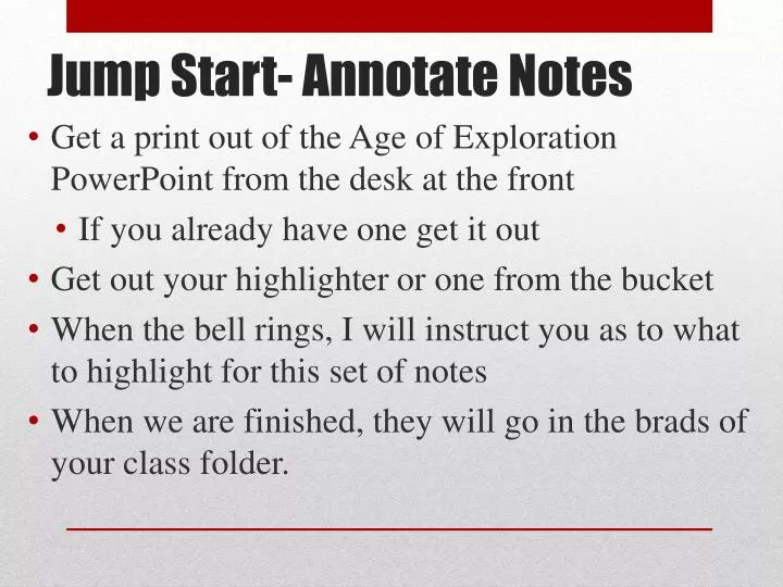 jump start annotate notes