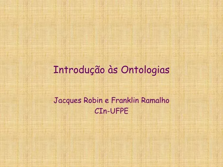 introdu o s ontologias