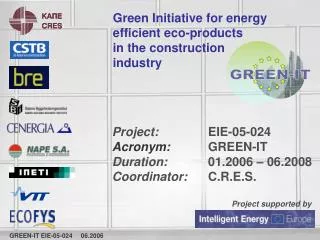 Green Initiative for energy efficient eco-products in the construction industry
