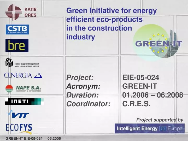 green initiative for energy efficient eco products in the construction industry