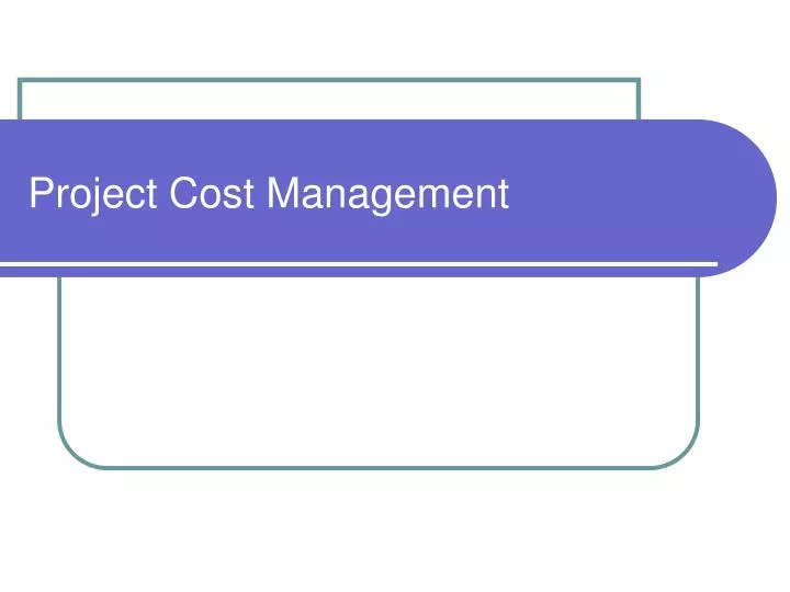 project cost management