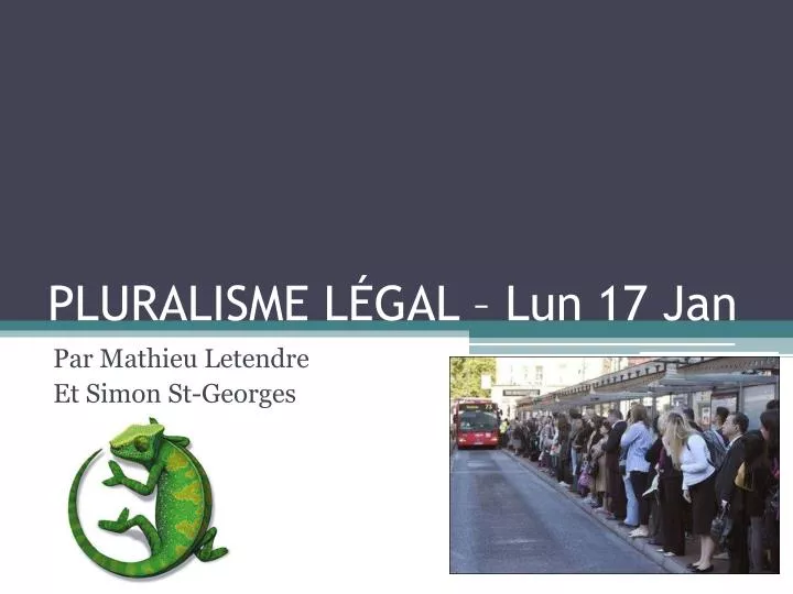 pluralisme l gal lun 17 jan