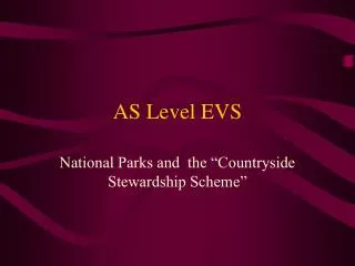 AS Level EVS