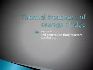 Thermal treatment of sewage sludge